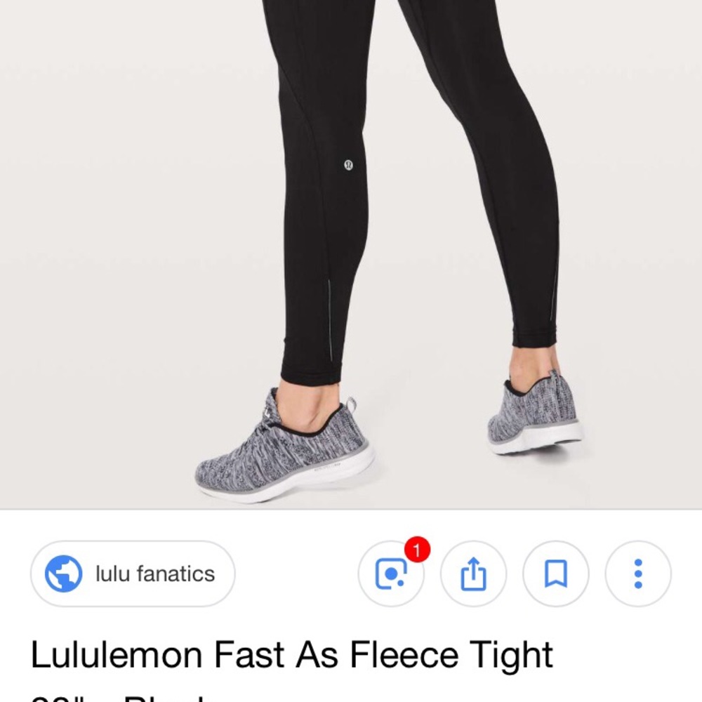 Lululemon Fast As Fleece Tights Size 2 Great Cond.